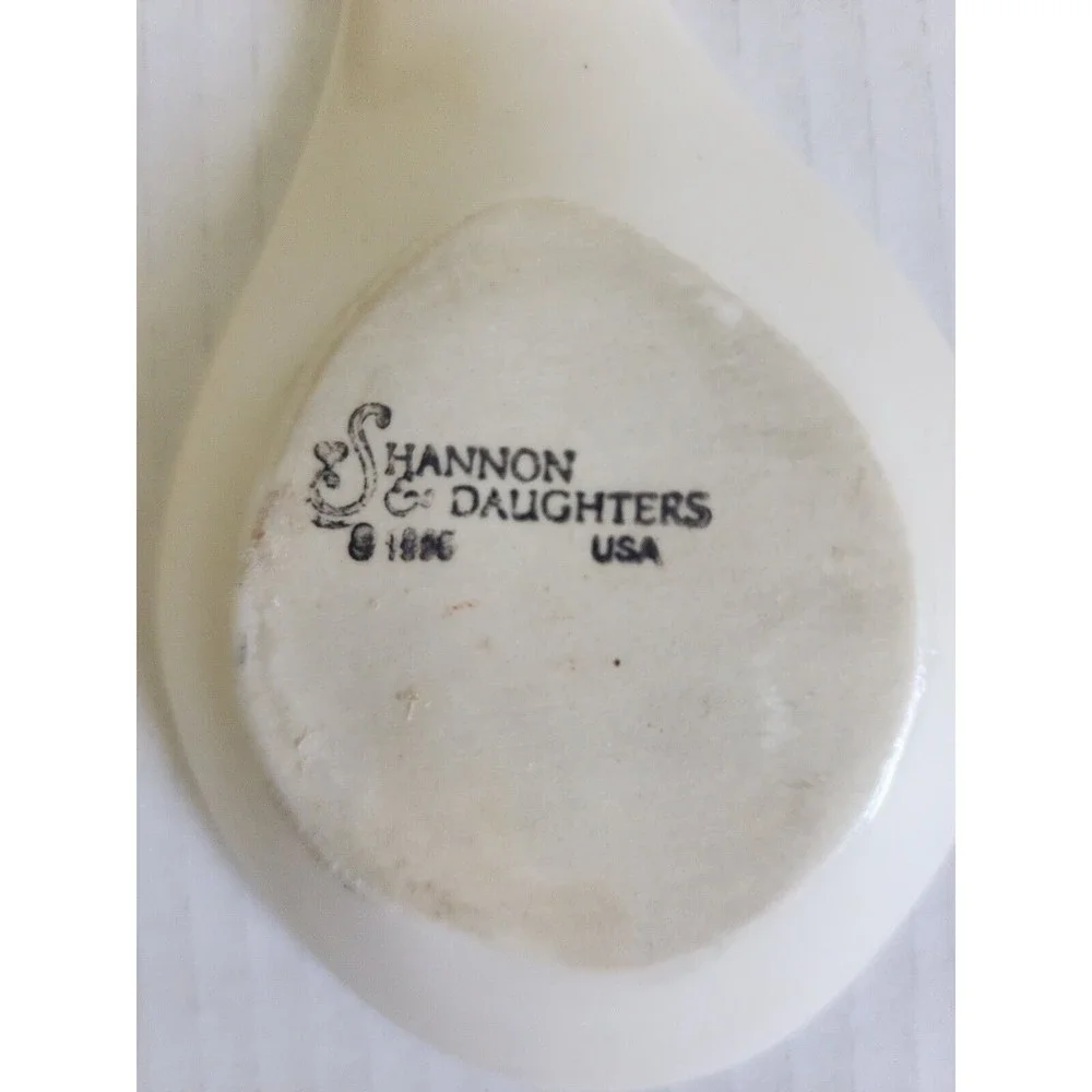 Shannon & Daughters Spoon Rest Holder 9 7/8" Off-White Red Blue Green Apple USA - Picture 4 of 4